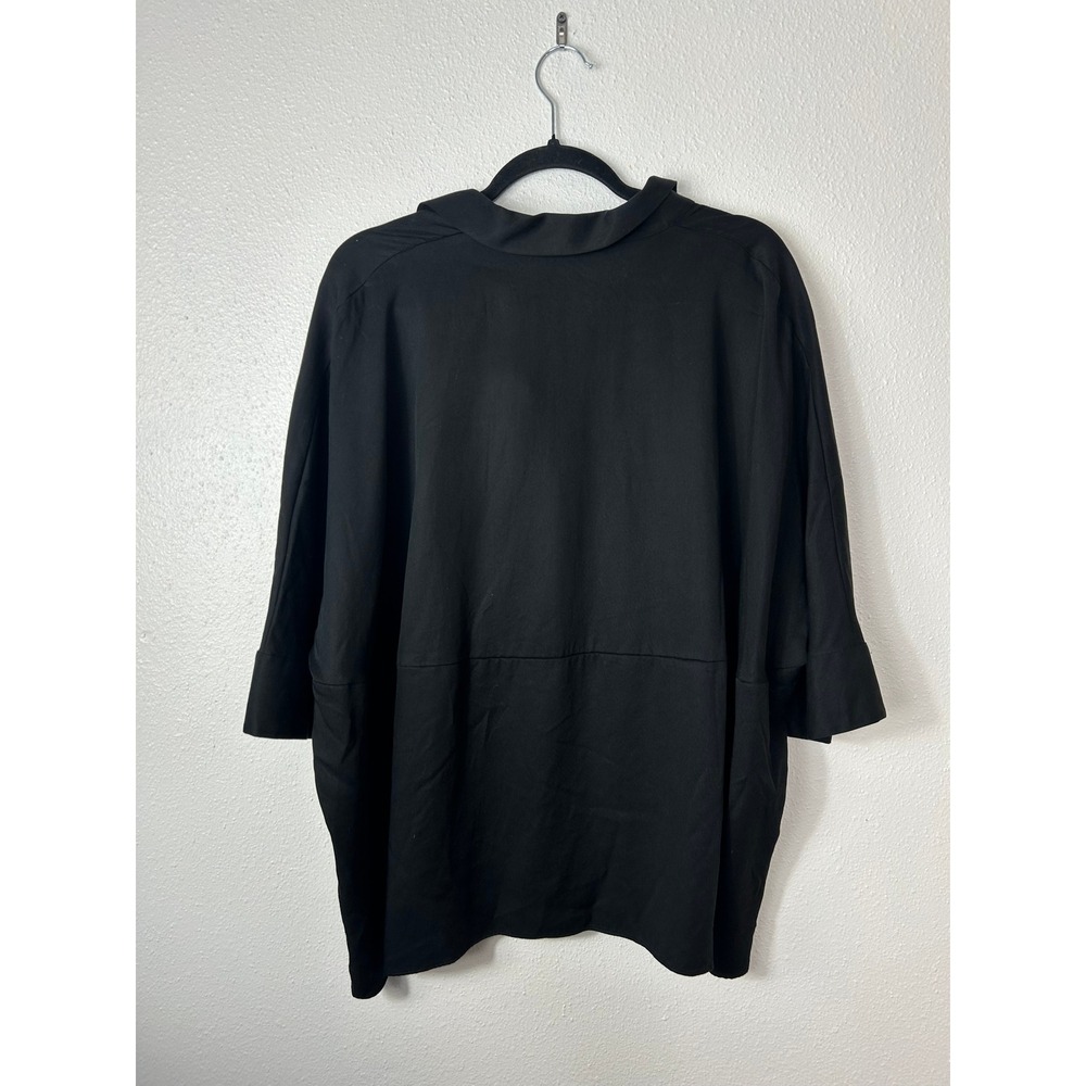 COS Women's Oversized Boxy Polo Top Black Sz 6 Lagenlook Minimalist Office - Picture 7 of 7